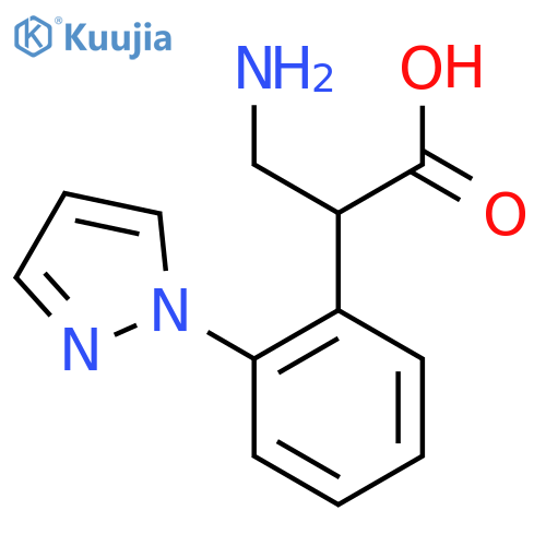 3-amino-2-2-(1H-pyrazol-1-yl)phenylpropanoic acid structure