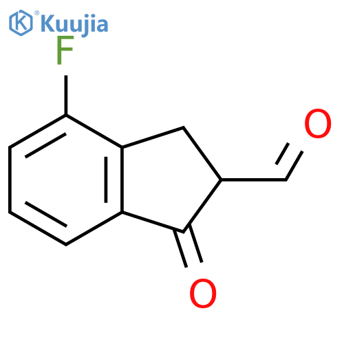 4-Fluoro-1-oxo-2,3-dihydro-1h-indene-2-carbaldehyde structure
