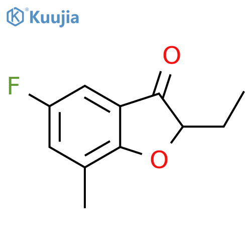 2-ethyl-5-fluoro-7-methyl-2,3-dihydro-1-benzofuran-3-one structure