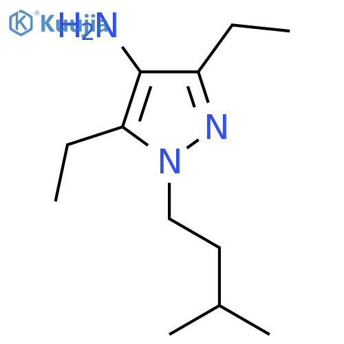 3,5-diethyl-1-(3-methylbutyl)-1H-pyrazol-4-amine structure