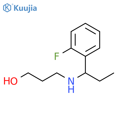 3-{1-(2-fluorophenyl)propylamino}propan-1-ol structure