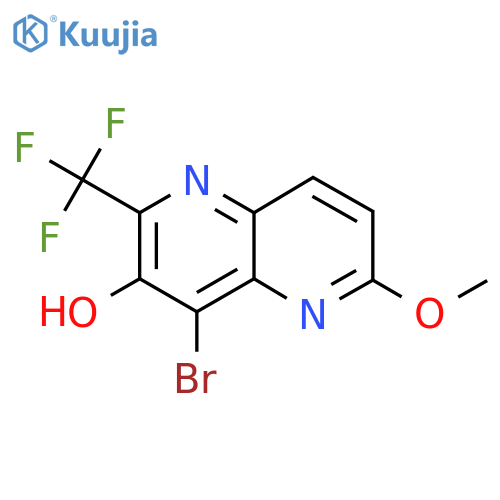 4-Bromo-6-methoxy-2-(trifluoromethyl)-1,5-naphthyridin-3-ol structure