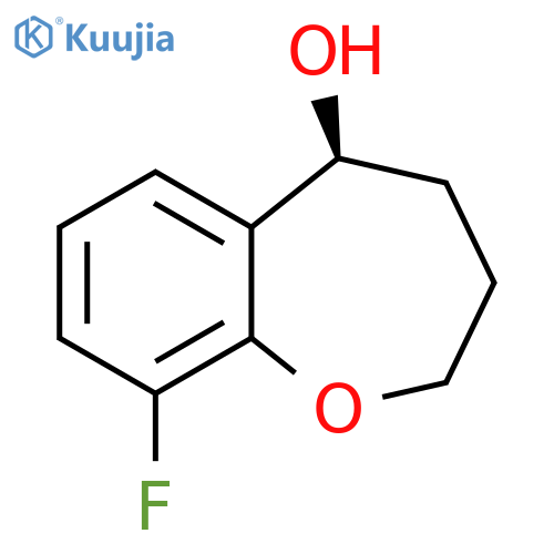 (5S)-9-fluoro-2,3,4,5-tetrahydro-1-benzoxepin-5-ol structure