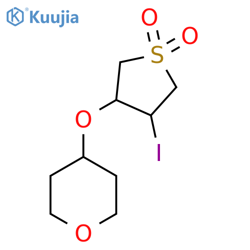 3-Iodo-4-(oxan-4-yloxy)-1lambda6-thiolane-1,1-dione structure