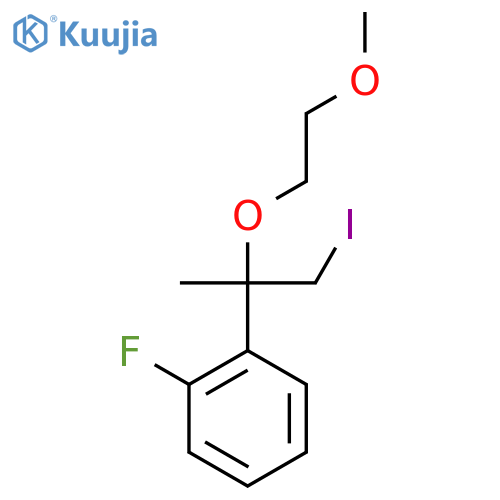 1-fluoro-2-1-iodo-2-(2-methoxyethoxy)propan-2-ylbenzene structure