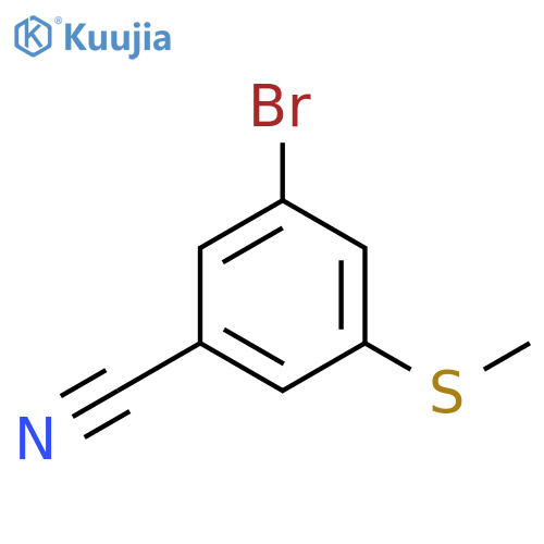 Benzonitrile, 3-bromo-5-(methylthio)- structure