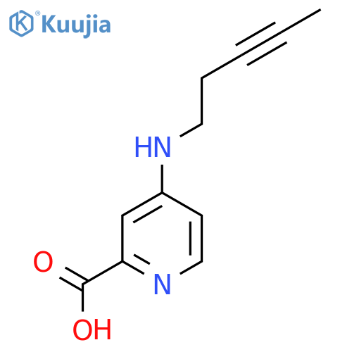 4-(pent-3-yn-1-yl)aminopyridine-2-carboxylic acid structure