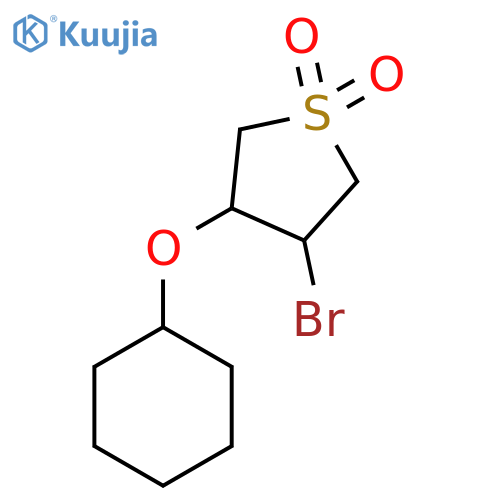 3-Bromo-4-(cyclohexyloxy)-1lambda6-thiolane-1,1-dione structure
