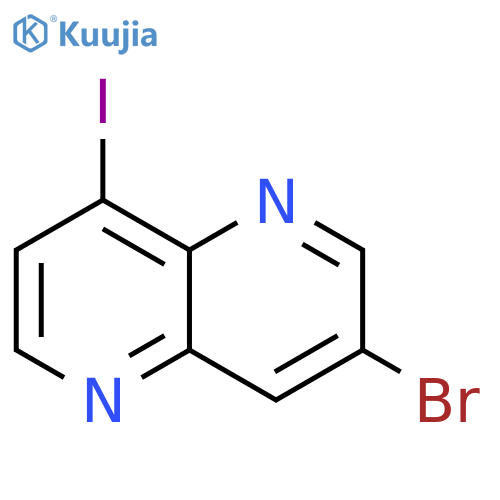 3-bromo-8-iodo-1,5-naphthyridine structure