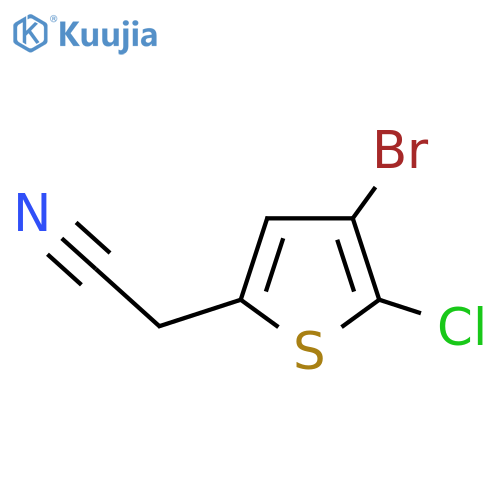 2-(4-bromo-5-chlorothiophen-2-yl)acetonitrile structure