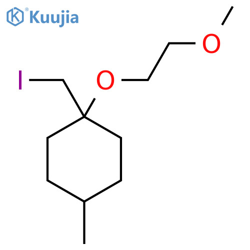 1-(Iodomethyl)-1-(2-methoxyethoxy)-4-methylcyclohexane structure