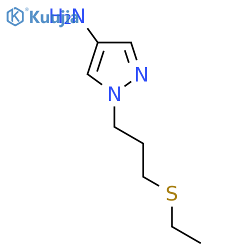 1-3-(ethylsulfanyl)propyl-1H-pyrazol-4-amine structure