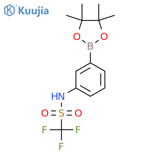 1,1,1-Trifluoro-N-(3-(4,4,5,5-tetramethyl-1,3,2-dioxaborolan-2-yl)phenyl)methanesulfonamide structure