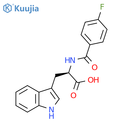 (2S)-2-[(4-fluorophenyl)formamido]-3-(1H-indol-3-yl)propanoic acid structure