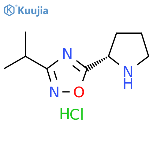 3-Isopropyl-5-pyrrolidin-2-yl-1,2,4-oxadiazole hydrochloride structure