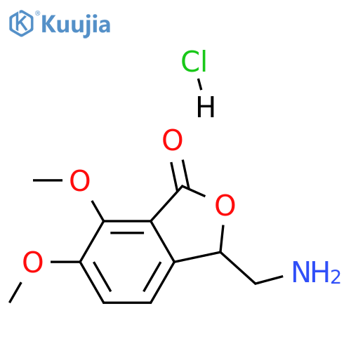 3-(aminomethyl)-6,7-dimethoxy-2-benzofuran-1(3H)-one hydrochloride structure