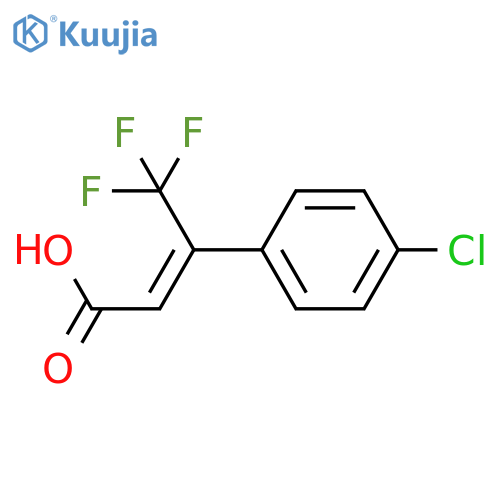 3-(4-chlorophenyl)-4,4,4-trifluorobut-2-enoic acid structure
