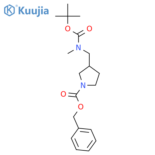 Benzyl 3-(((tert-butoxycarbonyl)(methyl)amino)methyl)pyrrolidine-1-carboxylate structure
