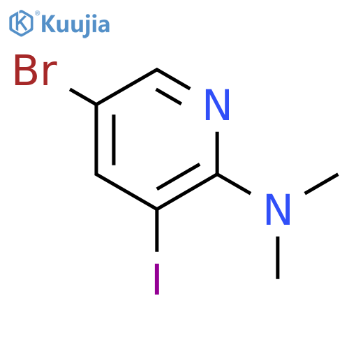 5-bromo-3-iodo-N,N-dimethylpyridin-2-amine structure