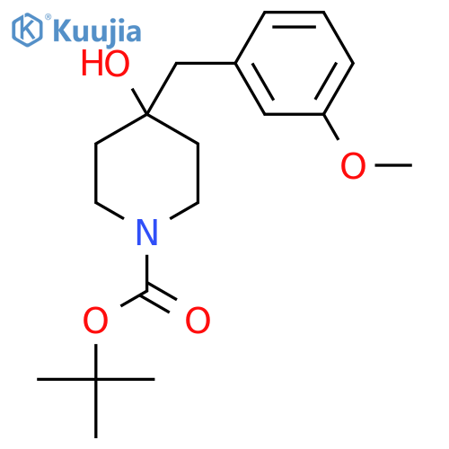 tert-butyl 4-hydroxy-4-(3-methoxyphenyl)methylpiperidine-1-carboxylate structure
