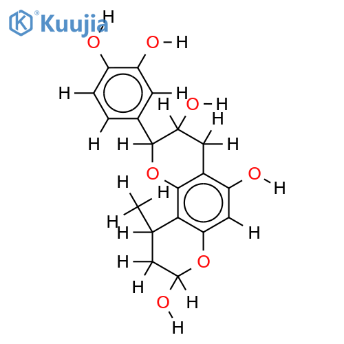 (2R,3R,8R,10S)-2,3-cis-2-(3',4'-dihydroxyphenyl)-10-methyl-3,5,8-trihydroxy-3,4,9,10-tetrahydro-2H,8H-pyrano-chromene structure