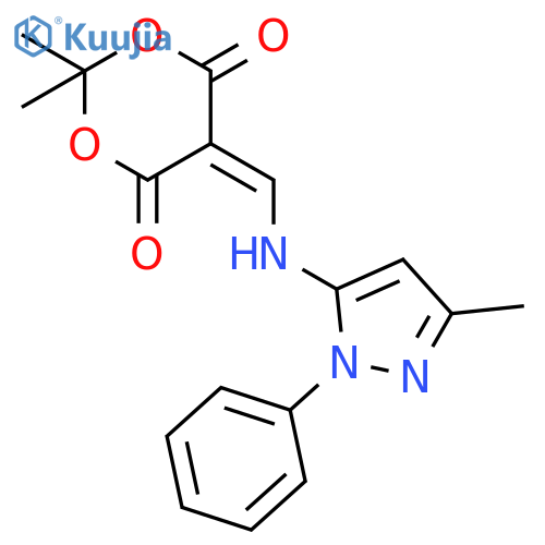 1,3-Dioxane-4,6-dione, 2,2-dimethyl-5-[[(3-methyl-1-phenyl-1H-pyrazol-5-yl)amino]methylene]- structure
