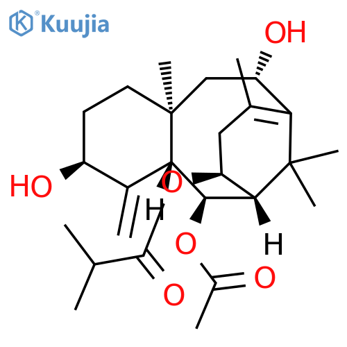 Propanoic acid,2-methyl-,5-(acetyloxy)-1,2,3,4,4a,5,6,7,8,11,12,12a-dodecahydro-3,11-dihydroxy-9,12a,13,13-tetramethyl-4-methylene-6,10-methanobenzocyclodecen-7-ylester, (3S,4aS,5S,6S,7S,11S,12aS)- (9CI) structure