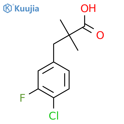 3-(4-chloro-3-fluorophenyl)-2,2-dimethylpropanoic acid structure
