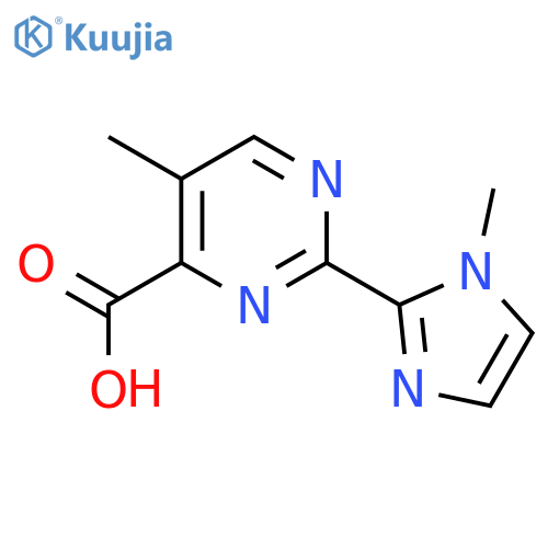 5-methyl-2-(1-methyl-1H-imidazol-2-yl)pyrimidine-4-carboxylic acid structure