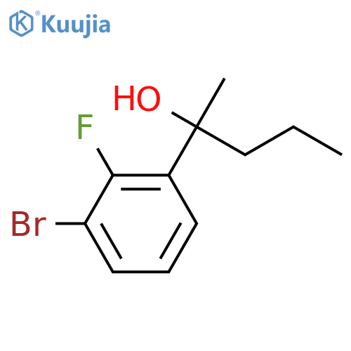 2-(3-bromo-2-fluorophenyl)pentan-2-ol structure