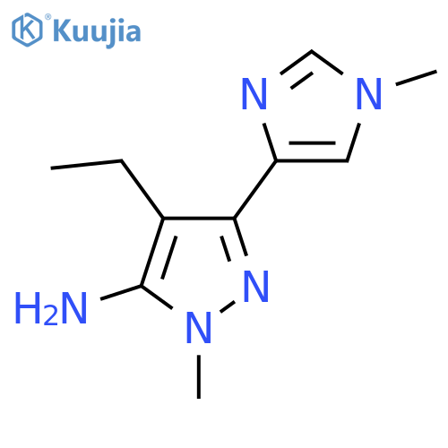 4-ethyl-1-methyl-3-(1-methyl-1H-imidazol-4-yl)-1H-pyrazol-5-amine structure