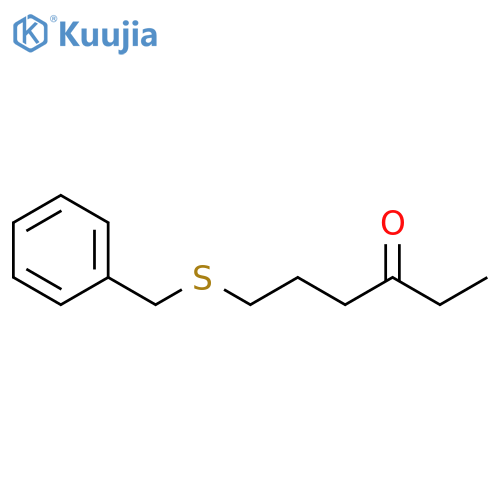 3-Hexanone, 6-[(phenylmethyl)thio]- structure