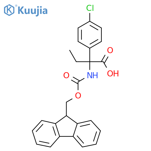 2-(4-chlorophenyl)-2-({[(9H-fluoren-9-yl)methoxy]carbonyl}amino)butanoic acid structure