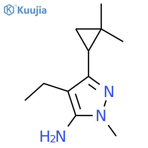 3-(2,2-Dimethylcyclopropyl)-4-ethyl-1-methyl-1H-pyrazol-5-amine structure