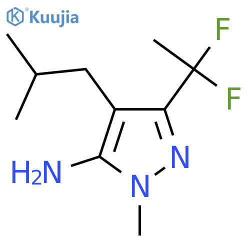 3-(1,1-difluoroethyl)-1-methyl-4-(2-methylpropyl)-1H-pyrazol-5-amine structure