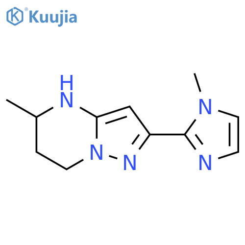 1-methyl-2-{5-methyl-4H,5H,6H,7H-pyrazolo1,5-apyrimidin-2-yl}-1H-imidazole structure
