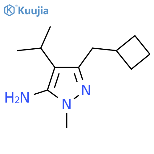 3-(cyclobutylmethyl)-1-methyl-4-(propan-2-yl)-1H-pyrazol-5-amine structure