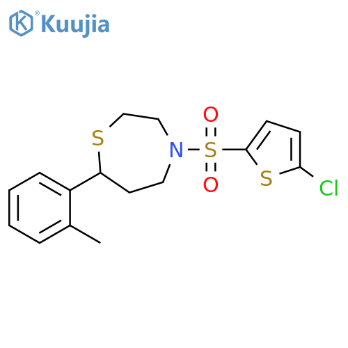 4-[(5-chlorothiophen-2-yl)sulfonyl]-7-(2-methylphenyl)-1,4-thiazepane structure