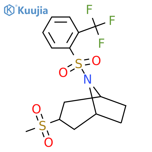 3-methanesulfonyl-8-2-(trifluoromethyl)benzenesulfonyl-8-azabicyclo3.2.1octane structure