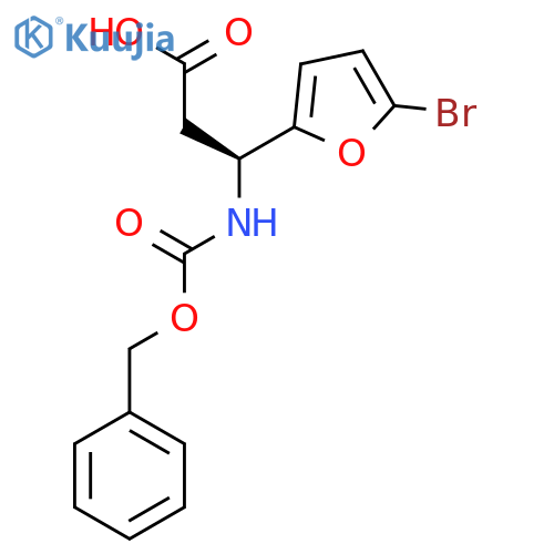 (3S)-3-{(benzyloxy)carbonylamino}-3-(5-bromofuran-2-yl)propanoic acid structure