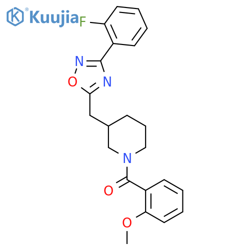 3-{[3-(2-fluorophenyl)-1,2,4-oxadiazol-5-yl]methyl}-1-(2-methoxybenzoyl)piperidine structure