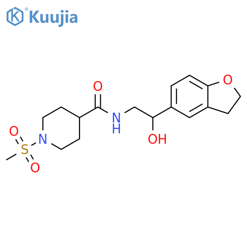 N-[2-(2,3-dihydro-1-benzofuran-5-yl)-2-hydroxyethyl]-1-methanesulfonylpiperidine-4-carboxamide structure