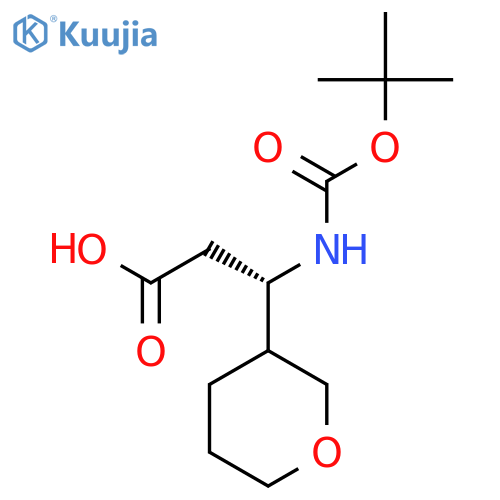 (3S)-3-{(tert-butoxy)carbonylamino}-3-(oxan-3-yl)propanoic acid structure