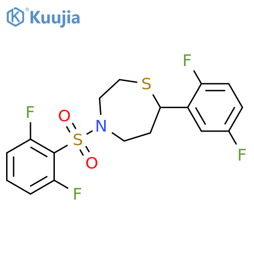 4-(2,6-difluorobenzenesulfonyl)-7-(2,5-difluorophenyl)-1,4-thiazepane structure