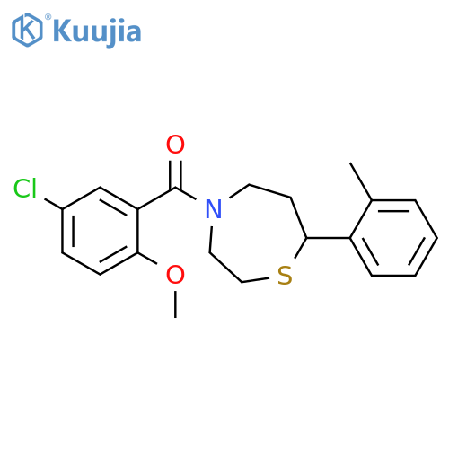 4-(5-chloro-2-methoxybenzoyl)-7-(2-methylphenyl)-1,4-thiazepane structure