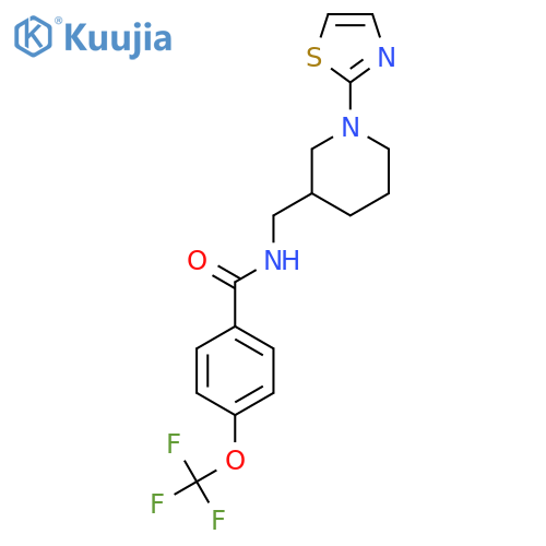 N-((1-(thiazol-2-yl)piperidin-3-yl)methyl)-4-(trifluoromethoxy)benzamide structure
