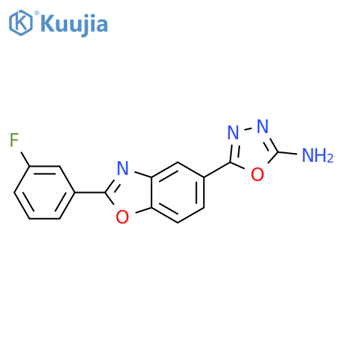 5-[2-(3-Fluoro-phenyl)-benzooxazol-5-yl]-[1,3,4]oxadiazol-2-ylamine structure