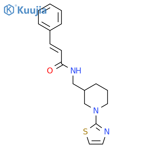 N-((1-(thiazol-2-yl)piperidin-3-yl)methyl)cinnamamide structure
