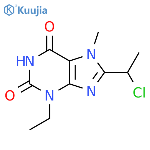 8-(1-Chloro-ethyl)-3-ethyl-7-methyl-3,7-dihydro-purine-2,6-dione structure