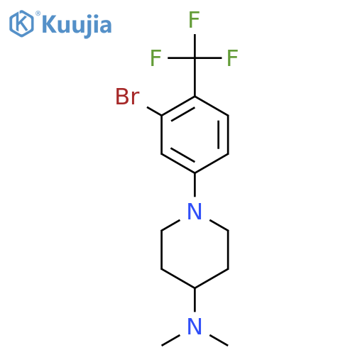 1-[3-Bromo-4-(trifluoromethyl)phenyl]-N,N-dimethylpiperidin-4-amine structure